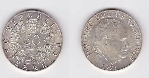 50 Schilling Silber Münze Österreich 80. Geburtstag von Julius Raab 1971(144736)