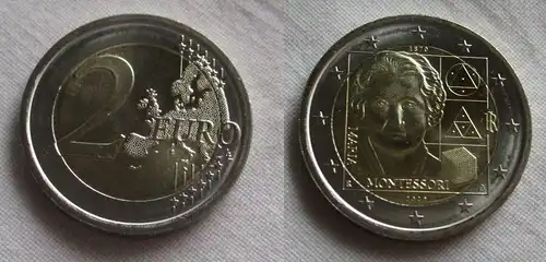 2 Euro Bi-Metall Münze Italien 2020 150. Geburtstag Maria Montessori (159645)