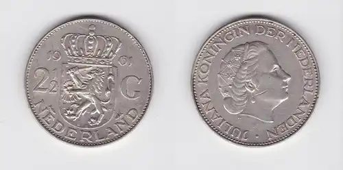 2 1/2 Gulden Silber Münze Niederland 1961 (134540)