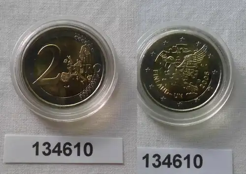 2 Euro Bi-Metall Münze Finnland 60 Jahre UNO 2005 Stempelglanz (134610)