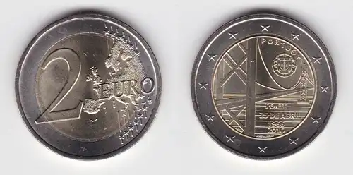 2 Euro Bi-Metall Münze Portugal 2016 Brücke des 25 April 50. Jahrestag (143321)