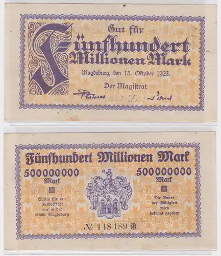 500 Millionen Mark Banknote Stadt Magdeburg 15.10.1923 (122079)