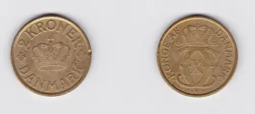 2 Kronen Kroner Messing Münze Dänemark Krone 1925 (133528)