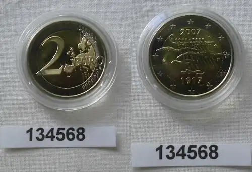 2 Euro Bi-Metall Münze Finnland 90 Jahre Unabhängikeit 2007 Stempelglanz(134568)