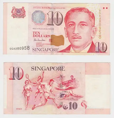 10 Dollar Banknote Singapur o. Jahr (1999) Pick 40 (153344)