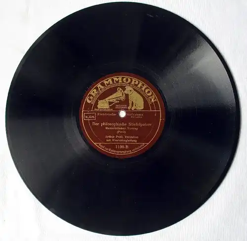 116701 Grammophon Schellackplatte Der philosophische Stiefelputzer um 1930