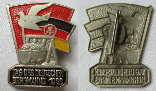 seltenes DDR Blech Abzeichen Tag des deutschen Bergmanns 1963 (112824)