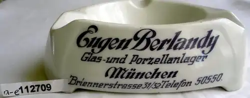 Werbe-Aschenbecher aus Porzellan Eugen Berlandy / Bauscher um 1940 (112709)