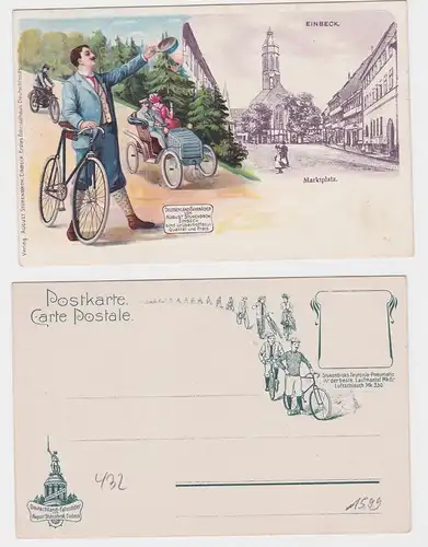 902388 Stukenbrok Fahrräder Reklame Ak Einbeck Marktplatz um 1900