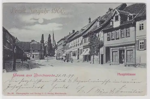 68270 Mondscheinkarte Gruß aus Bleicherode Hauptstrasse 1899