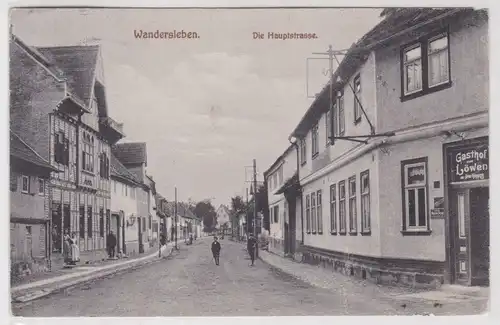 52278 Ak Wandersleben Hauptstraße mit Gasthof zum Löwen 1912