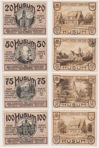 4 Banknoten Notgeld Husum Vorstand der Kleinsiedlung 15.9.1921 (162271)