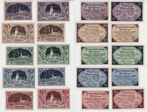 10 Banknoten Notgeld Stadt Aschersleben 5.März 1920 (162410)