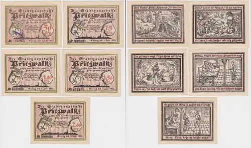 5 Banknoten Notgeld Stadt Pritzwalk 25.2.1922 (162636)