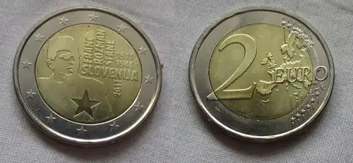 2 Euro Gedenkmünze Slowenien Franc Rozman Stane 2011 Stgl.  (159047)