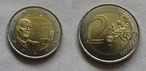 2 Euro Gedenkmünze Frankreich "Appel des 18 Juni" 2010 Stgl.  (159380)