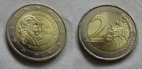 2 Euro Gedenkmünze Portugal 100 Jahre Republik 2010 Stgl.  (159252)
