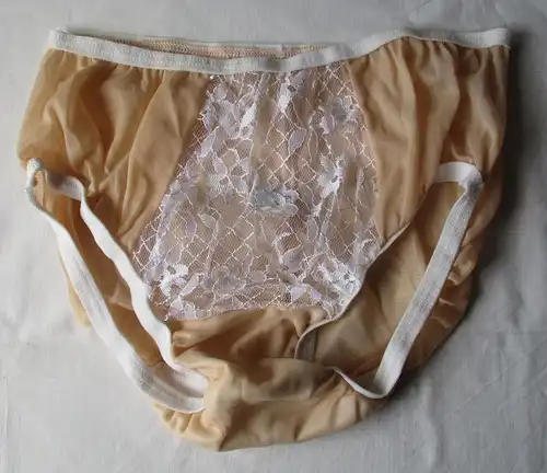 DDR Dessous Slip beige weiß Spitze Dederon Größe 42 Marke Waschgold (158081)