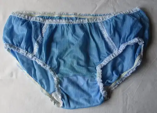 DDR Dessous Slip blau weiß Spitze Dederon Gr. 44 Marke Graziella (159964)