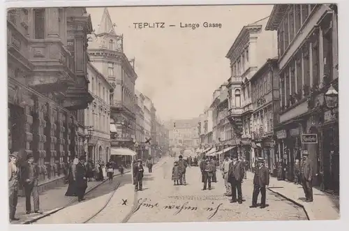 901067 Ak Teplitz Teplice Lange Gasse mit Geschäften 1909