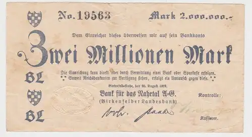 2 Millionen Mark Banknote Notgeld Birkenfelder Landesbank 20.81923 (149265)