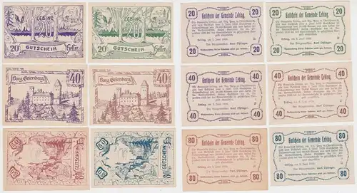 6x 20, 40 und 80 Banknoten Lebing 03.06.1920 (135738)