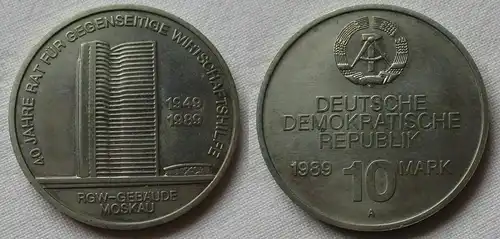 DDR Gedenkmünze 10 Mark 40 Jahre RGW gegenseitige Wirtschaftshilfe 1989 (129176)