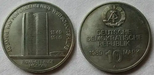DDR Gedenkmünze 10 Mark 40 Jahre RGW gegenseitige Wirtschaftshilfe 1989 (124860)