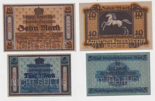 5 & 10 Mark Banknoten Notgeld Braunschweig  15.10.1918 (115997)