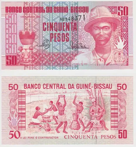 50 Peso Banknote Guinea-Bissau Guiné-Bissau 1990 bankfrisch UNC Pick 10 (153988)
