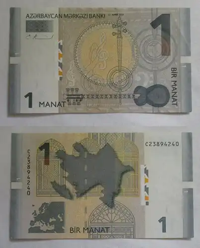 1 Manat Banknote Aserbaidschan Azerbaycan Milli Banki 2009 P24 UNC (153794)