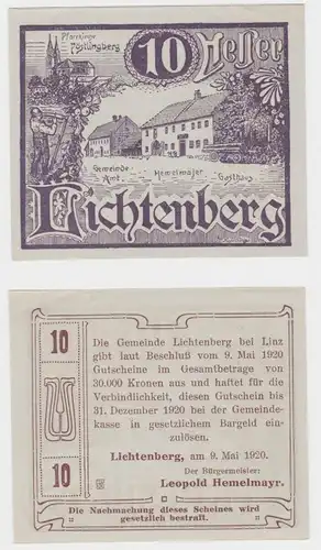 10 Heller Banknoten Lichtenberg 09.05.1920 (137371)