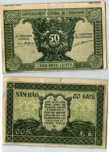 50 Cents Banknote Gouvernement French Indochina (1942) (127119)