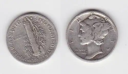 1 Dime Silber Münze USA 1943 Liberty (121813)