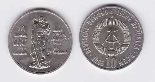 DDR Gedenk Münze 10 Mark 40 Jahre Kriegsende 1985 (122548)