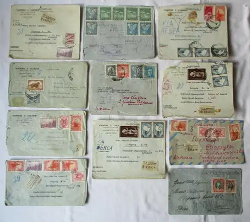 11 schöne alte Briefe und Karten Argentinien um 1930