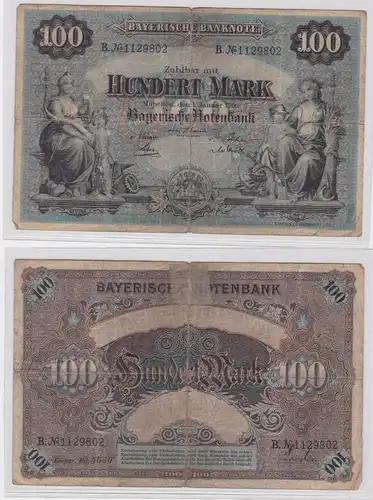 100 Mark Banknote Bayerische Notenbank München 1.1.1900 (120489)