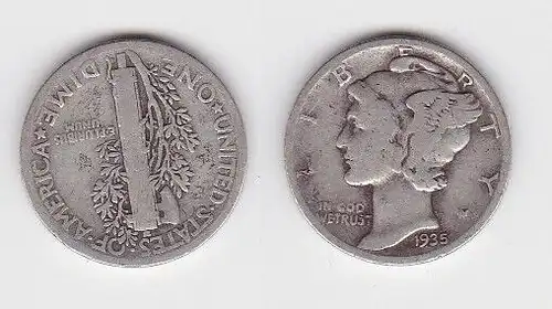 1 Dime Silber Münze USA 1935 Liberty (125276)