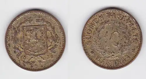 10 Markkaa Messing Münze Finnland 1930 (114119)