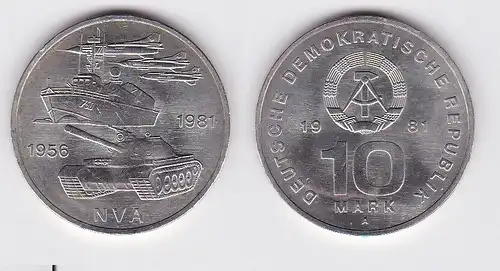 DDR Gedenk Münze 10 Mark 25 Jahre Nationale Volksarmee NVA 1981 (121253)