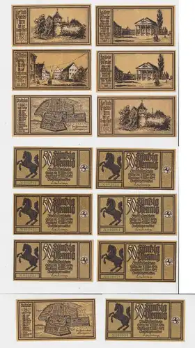 7 x 50 Pfennig Banknoten Notgeld Stadt Stuttgart 21.03.1922 (137216)