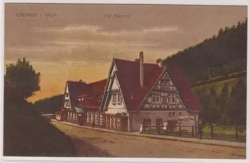 903535 Ak Oberhof in Thüringen der Bahnhof um 1930