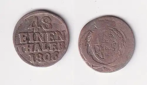 1/48 Taler Silber Münze Sachsen 1806 s/ss (162715)
