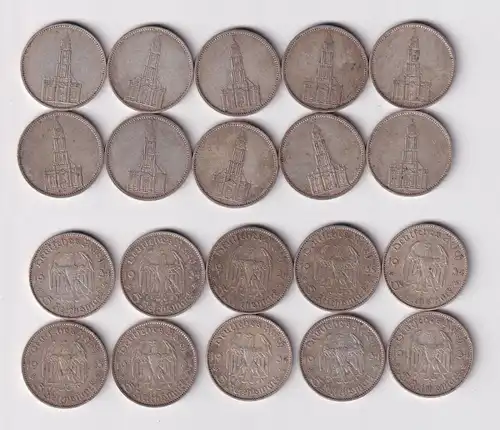 10 Silbermünzen 3. Reich 5 Mark Garnisonkirche (163349)