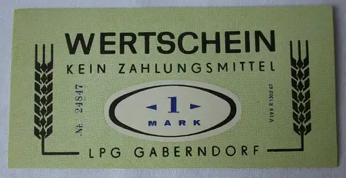 seltene 1 Mark Banknote DDR LPG Geld Gaberndorf um 1970 (156462)