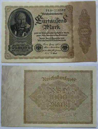 1000 Mark Banknote Deutsches Reich 15.12.1922 Rosenberg 81 (151678)