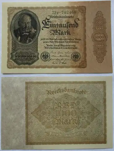 1000 Mark Banknote Deutsches Reich 15.12.1922 Rosenberg 81 (151442)