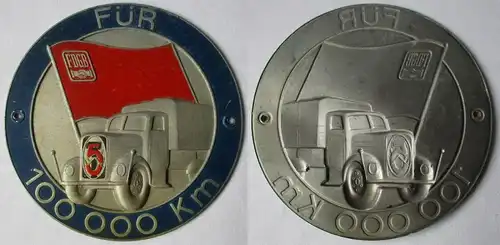 DDR Plakette für 100000 km FDGB Gewerkschaftsbund Fünfjahrplan LKW (141619)