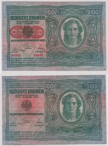 100 Kronen Banknote Österreichisch Ungarische Bank 2.1.1912 (133367)