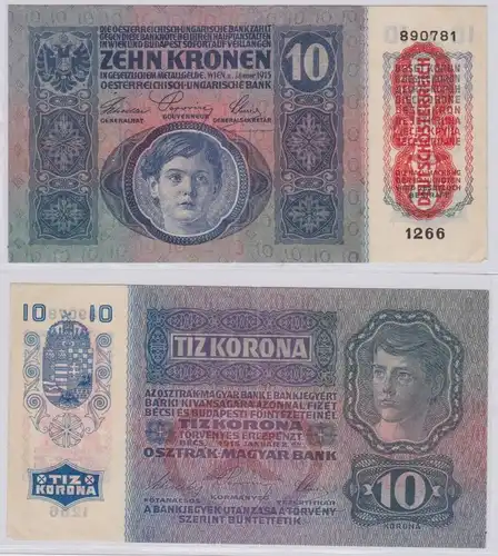 10 Kronen Banknote Österreichisch Ungarische Bank 2.1.1915 (130780)